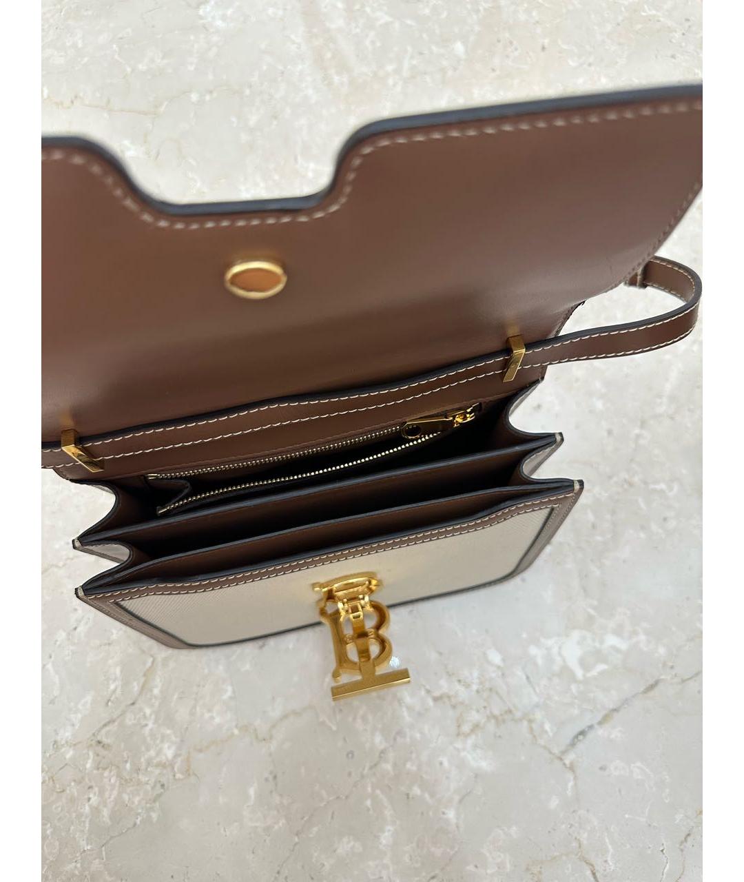 BURBERRY Бежевая тканевая сумка через плечо, фото 3