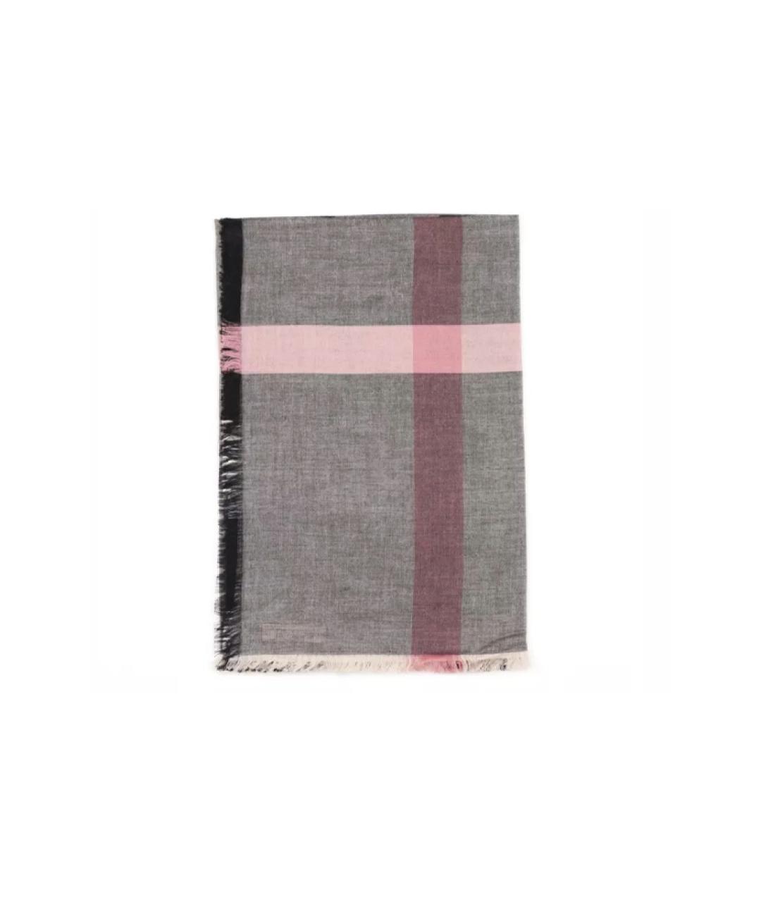 BURBERRY Серый шарф, фото 2