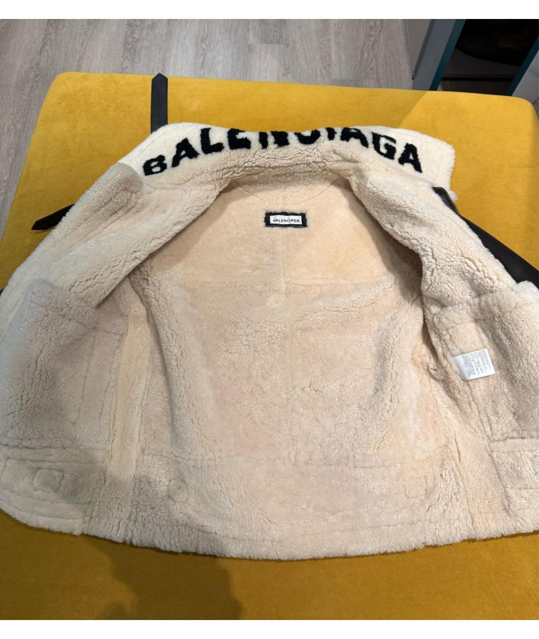 BALENCIAGA Коричневая кожаная дубленка, фото 5