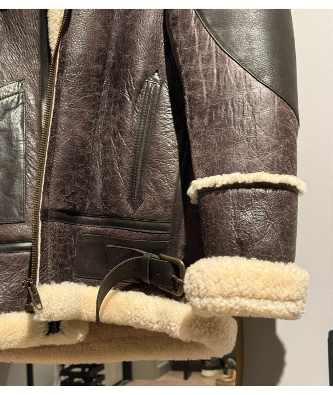 BALENCIAGA Коричневая кожаная дубленка, фото 7