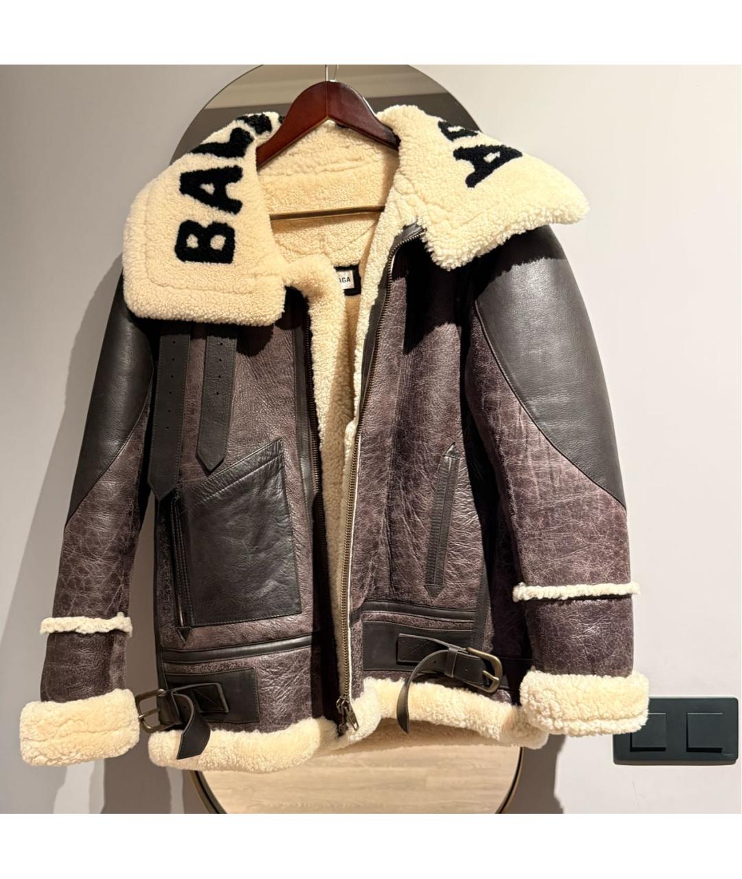 BALENCIAGA Коричневая кожаная дубленка, фото 8