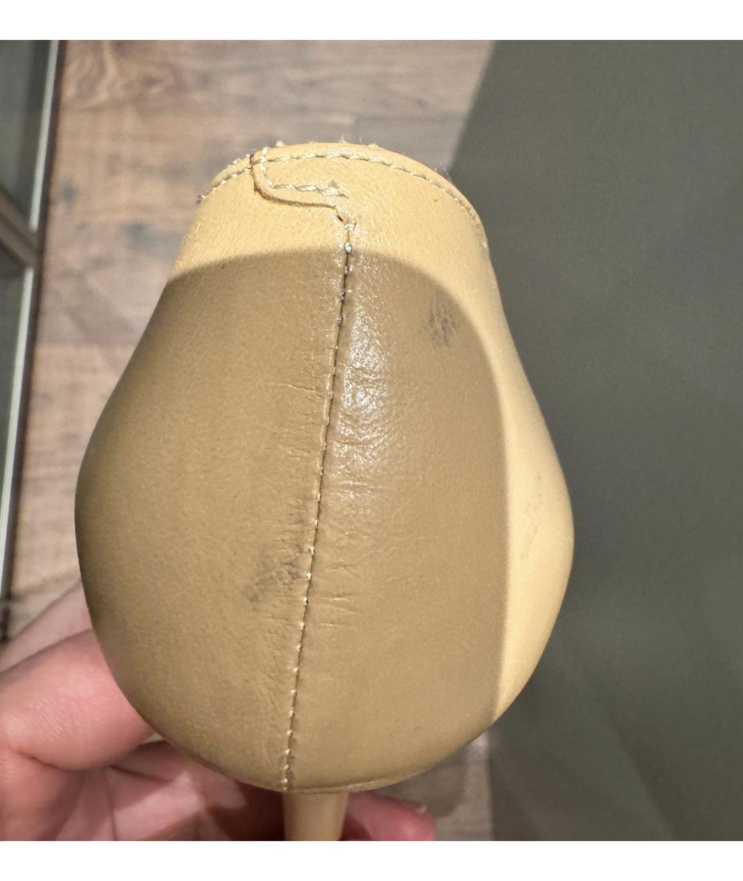 JIMMY CHOO Бежевые кожаные босоножки, фото 5