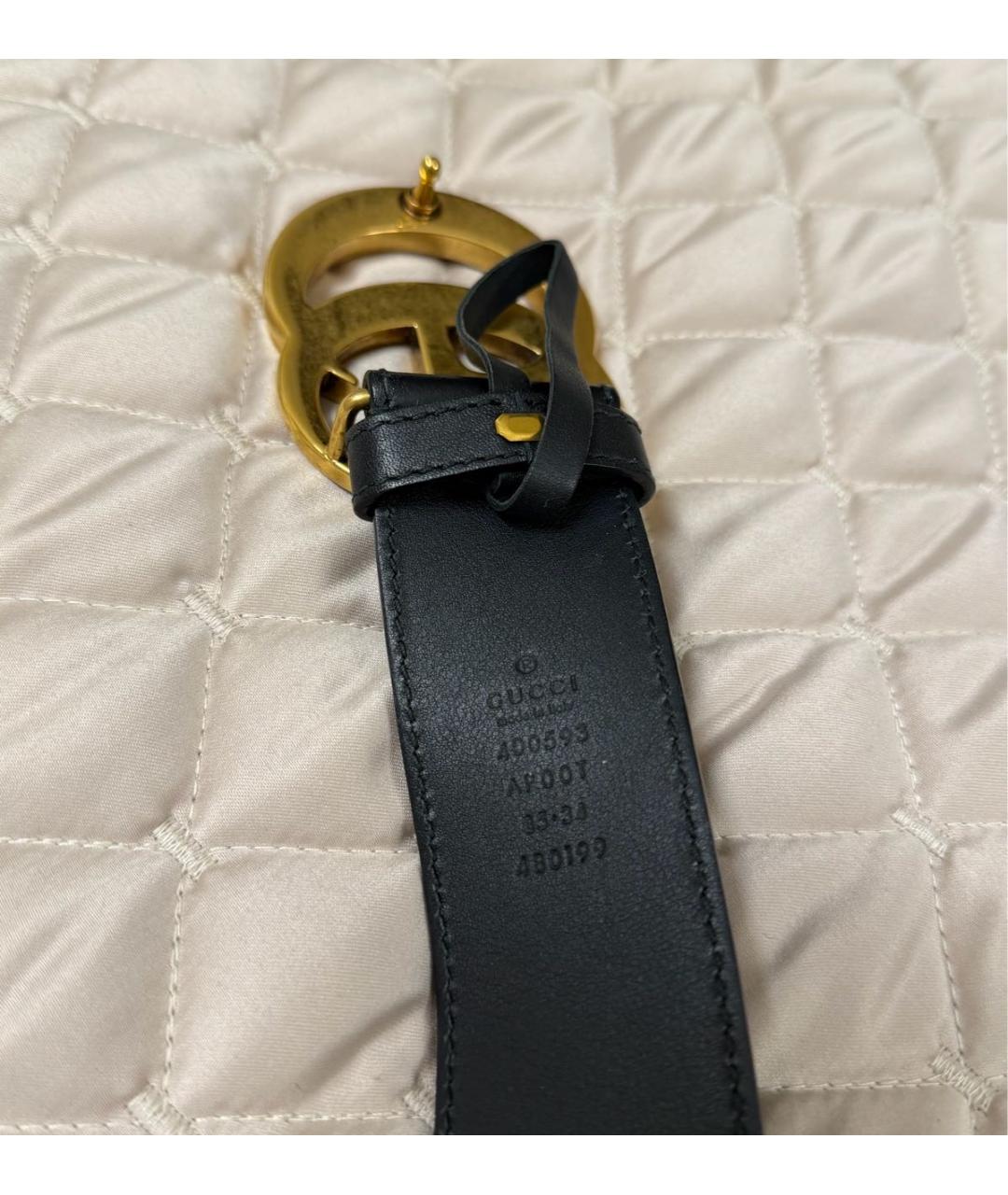 GUCCI Черный кожаный ремень, фото 3