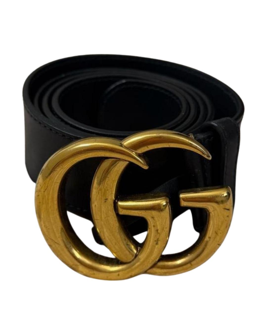 GUCCI Черный кожаный ремень, фото 1