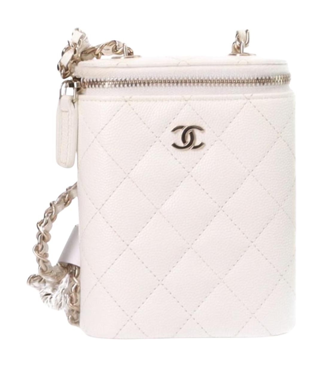 CHANEL Белая кожаная сумка через плечо, фото 1