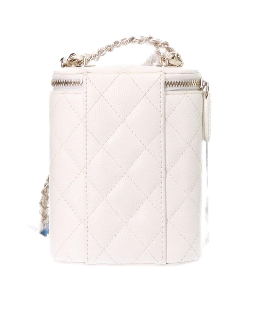 CHANEL Белая кожаная сумка через плечо, фото 3