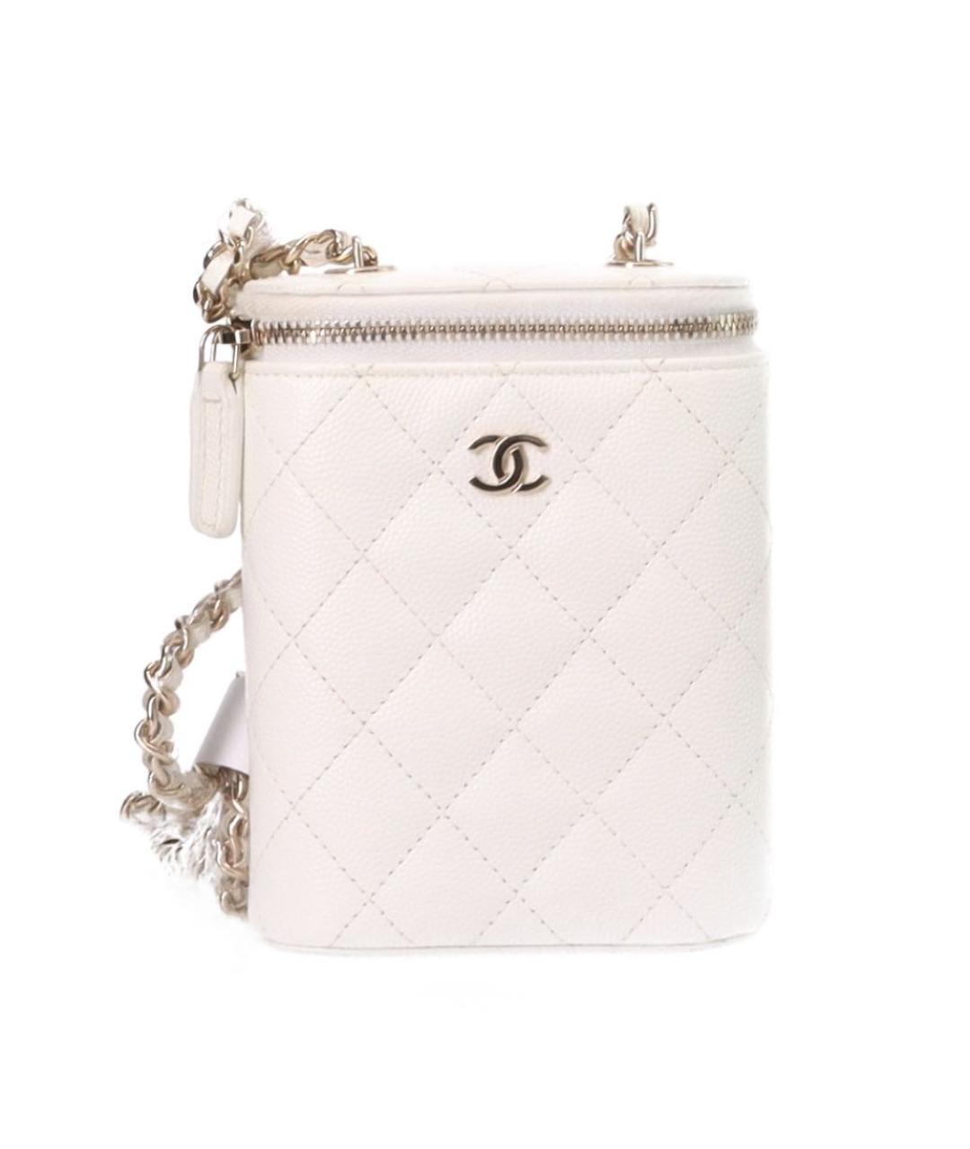 CHANEL Белая кожаная сумка через плечо, фото 5