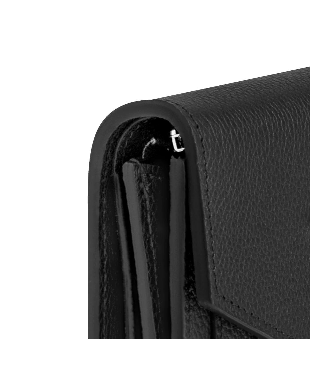 LOUIS VUITTON Черный кожаный кошелек, фото 6