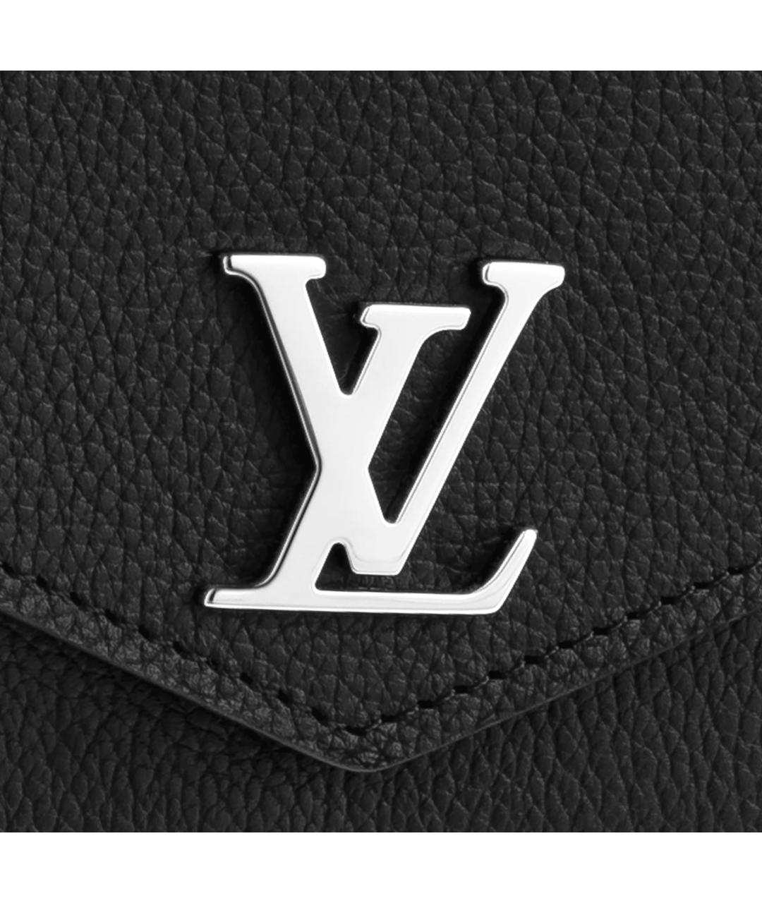 LOUIS VUITTON Черный кожаный кошелек, фото 5
