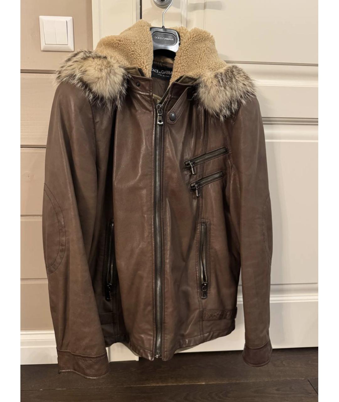 DOLCE&GABBANA Коричневая хлопковая дубленка/шуба, фото 8