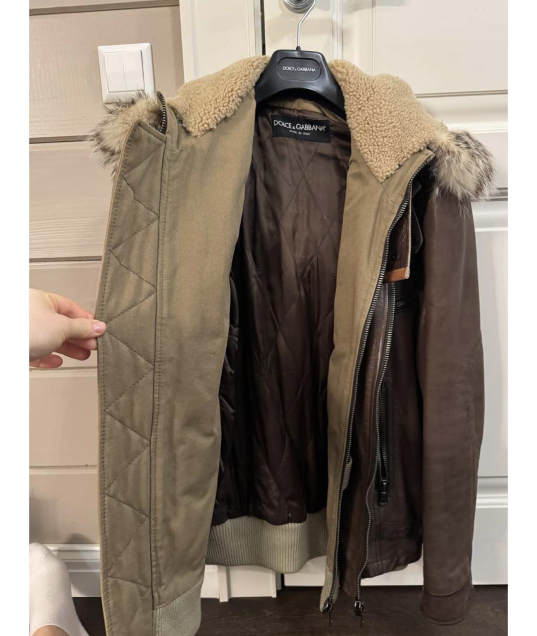 DOLCE&GABBANA Коричневая хлопковая дубленка/шуба, фото 3