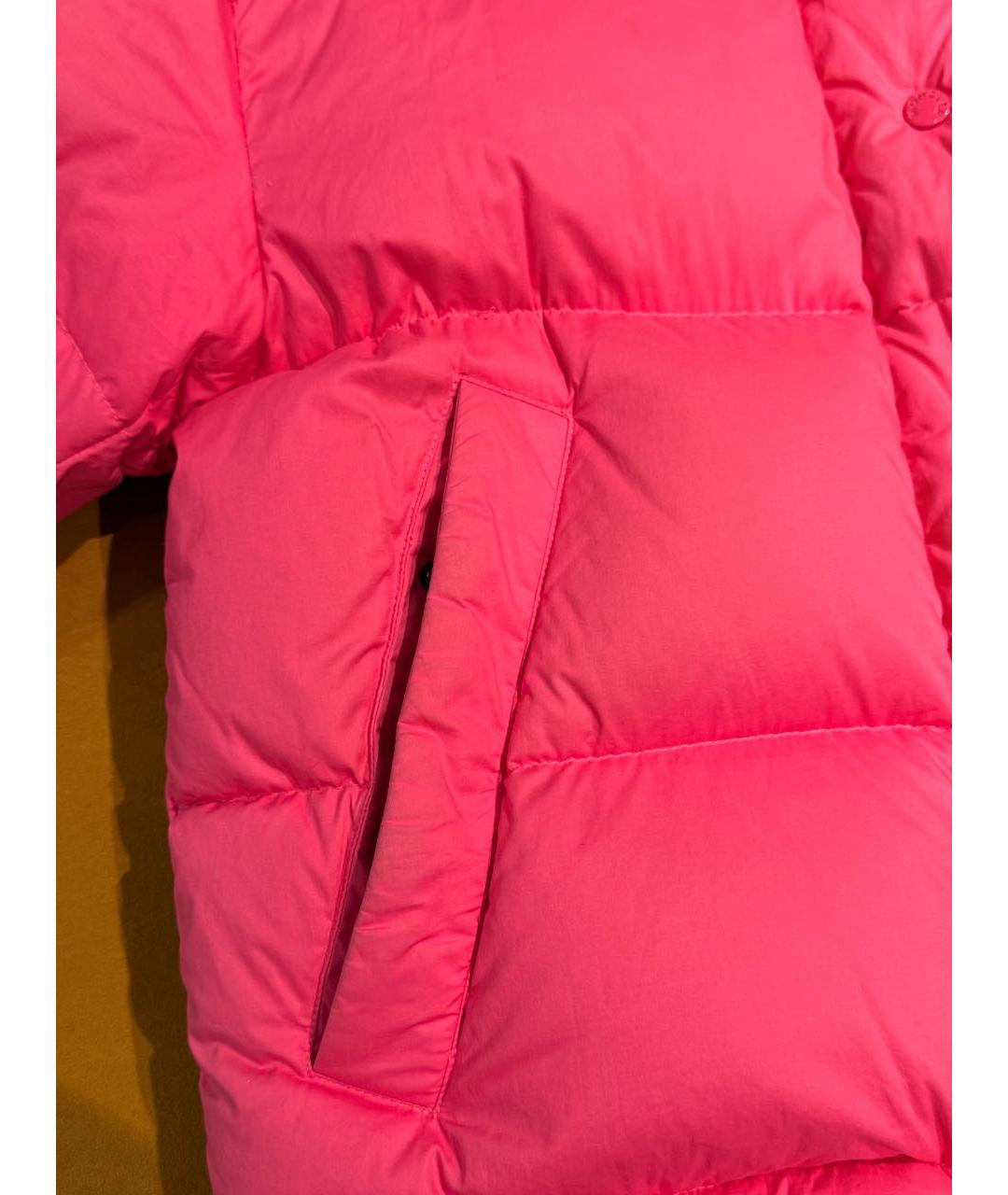 MONCLER Розовый полиэстеровый пуховик, фото 6