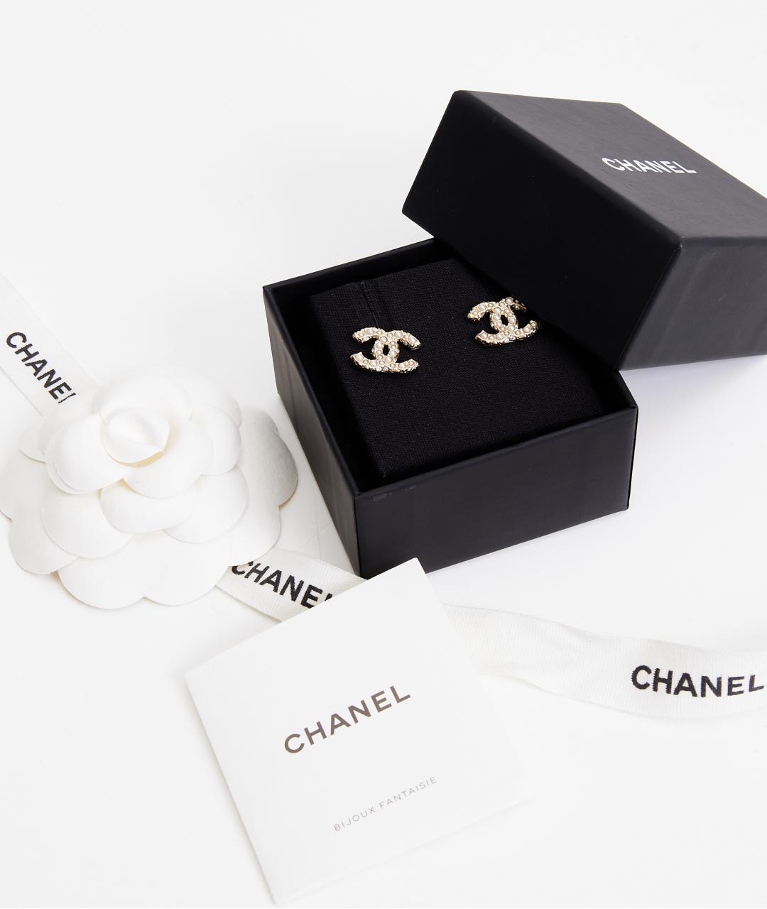 CHANEL Золотые металлические серьги, фото 4