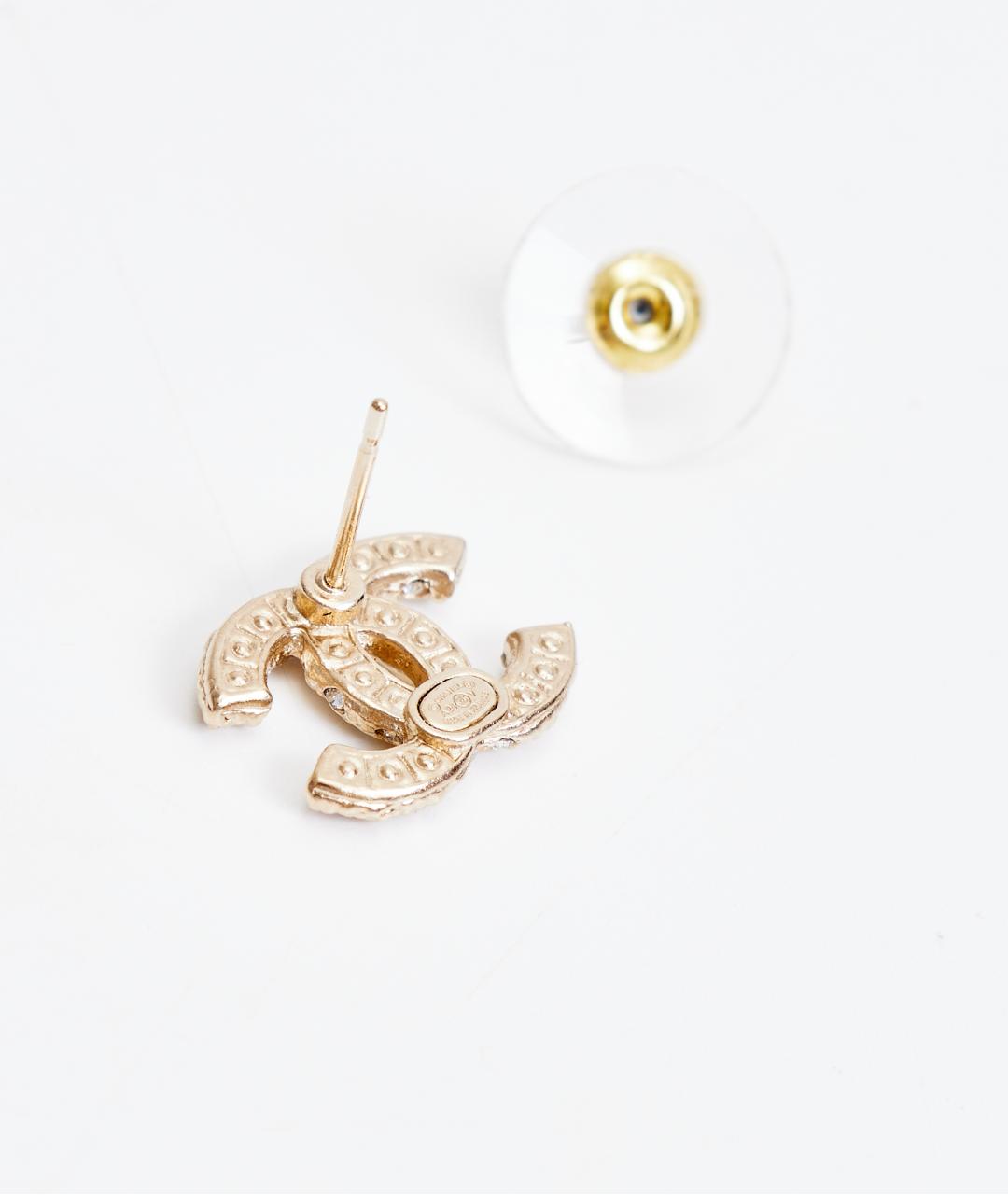 CHANEL Золотые металлические серьги, фото 3