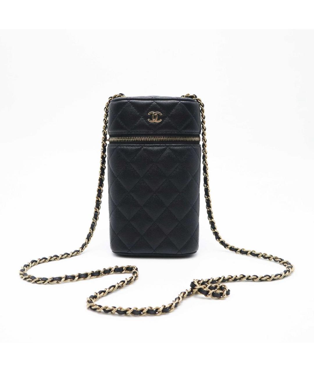 CHANEL Черная кожаная сумка через плечо, фото 7