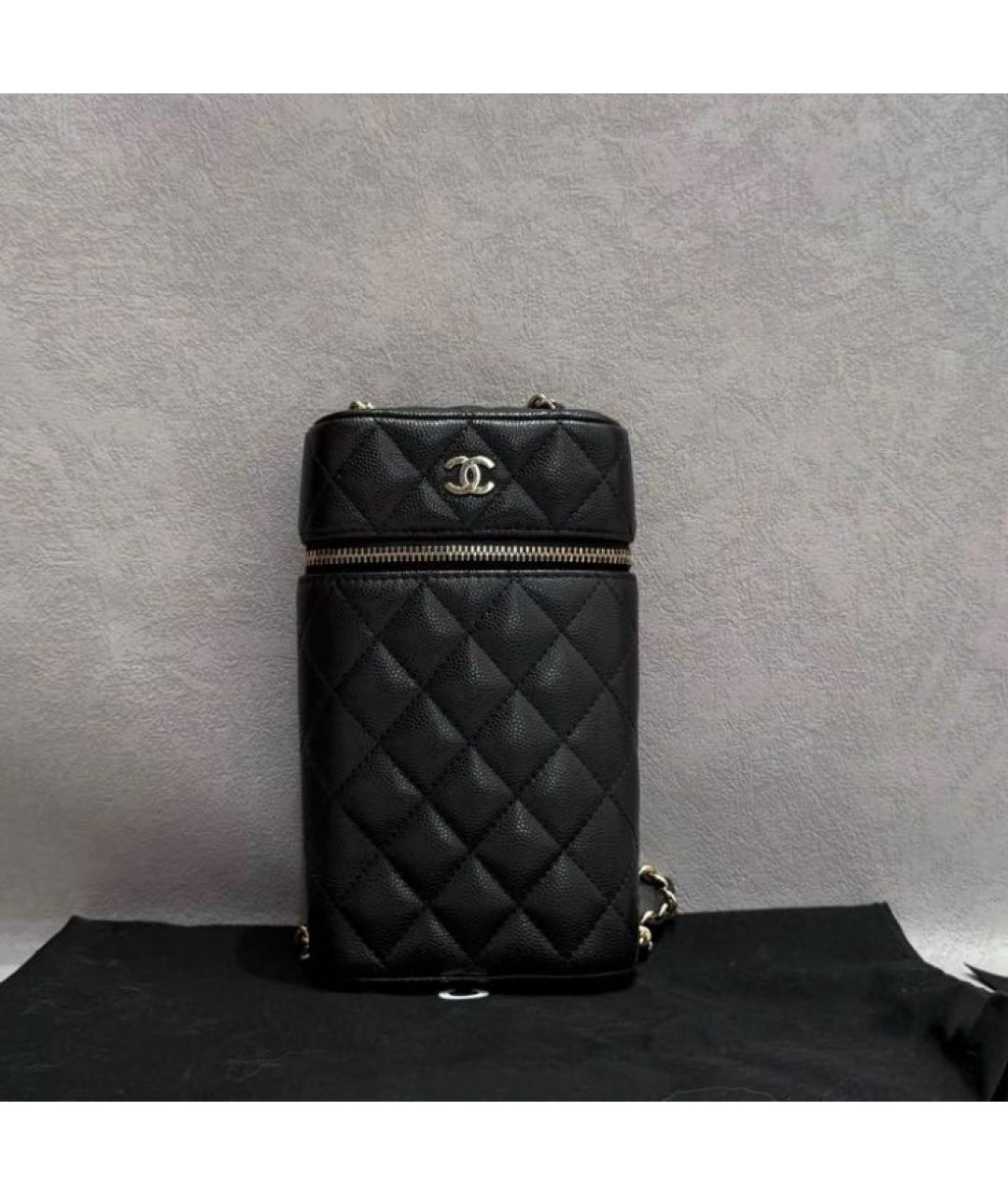 CHANEL Черная кожаная сумка через плечо, фото 5