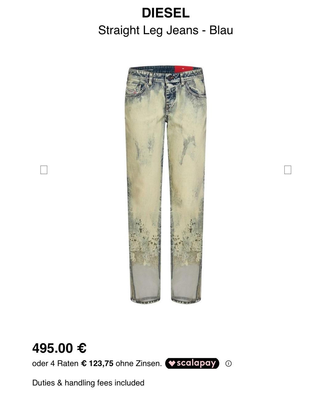 DIESEL Хлопко-лиоцелловые прямые джинсы, фото 5