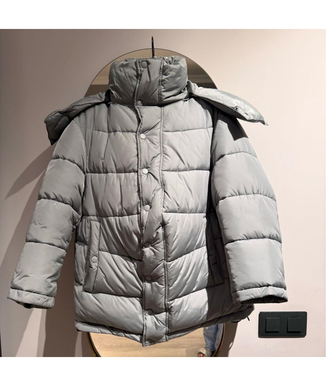BALENCIAGA Серый полиамидовый пуховик, фото 2