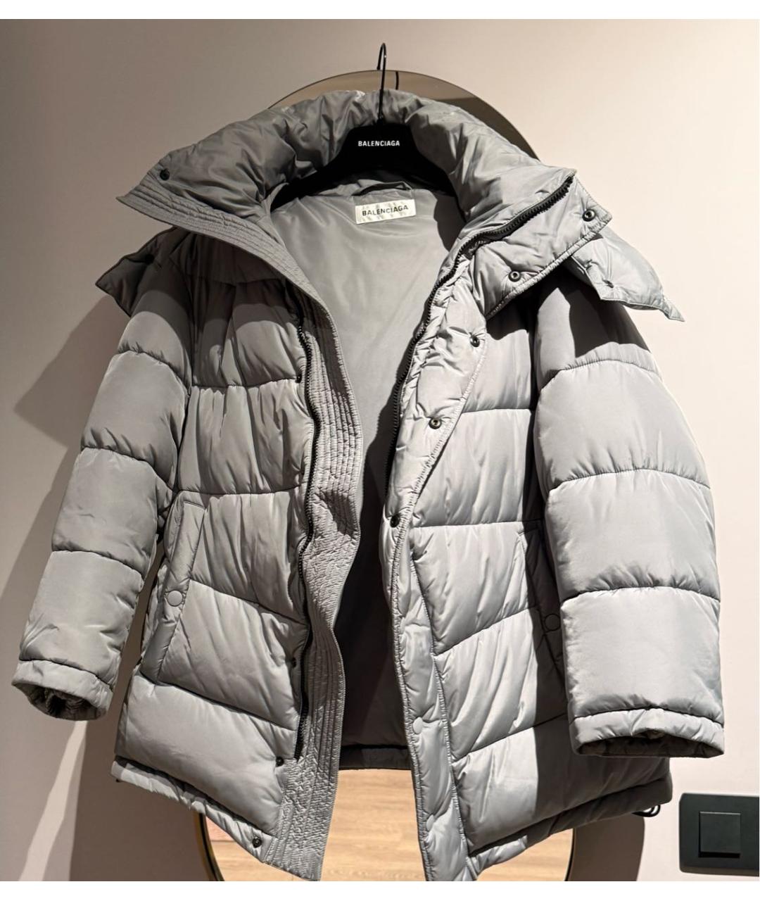 BALENCIAGA Серый полиамидовый пуховик, фото 6
