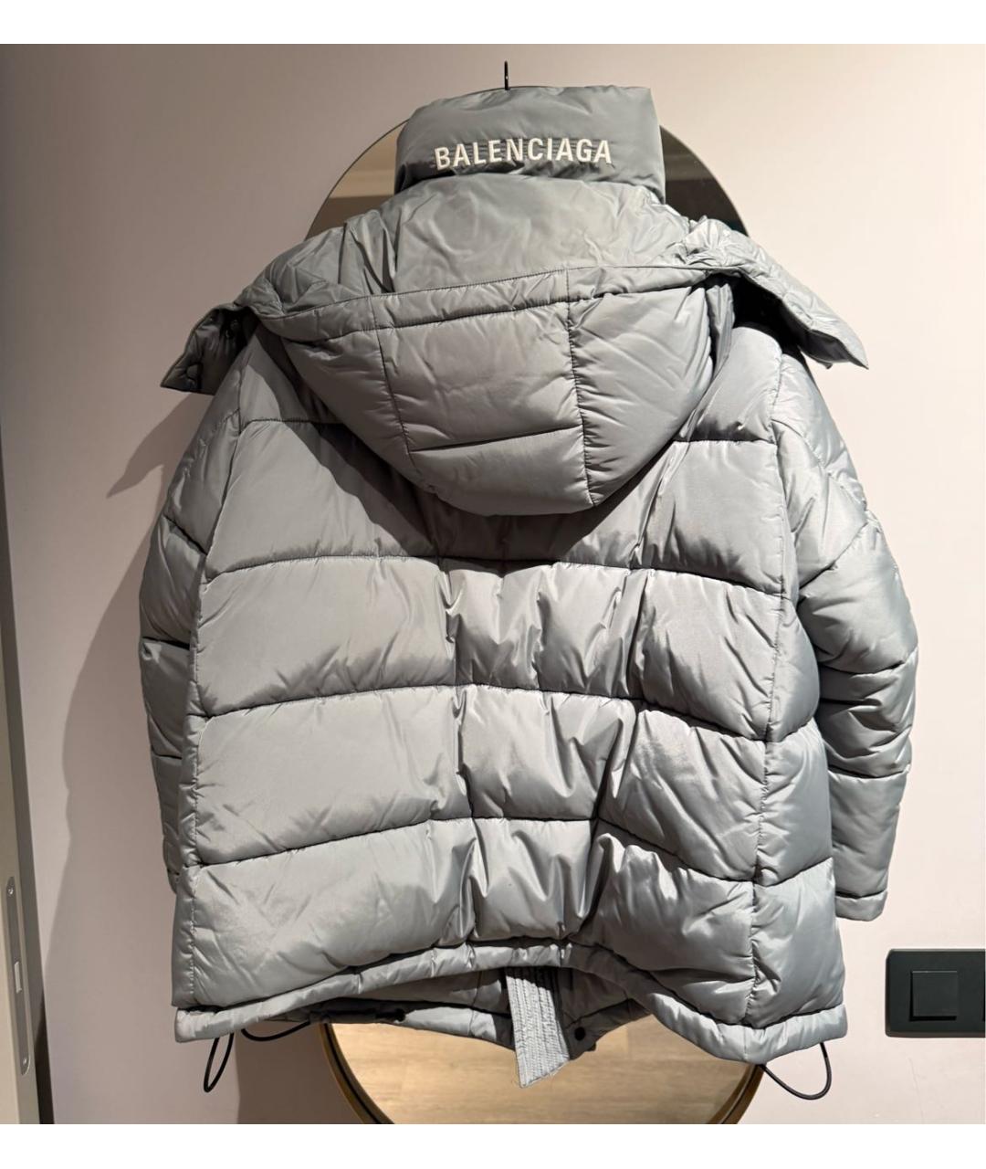 BALENCIAGA Серый полиамидовый пуховик, фото 3