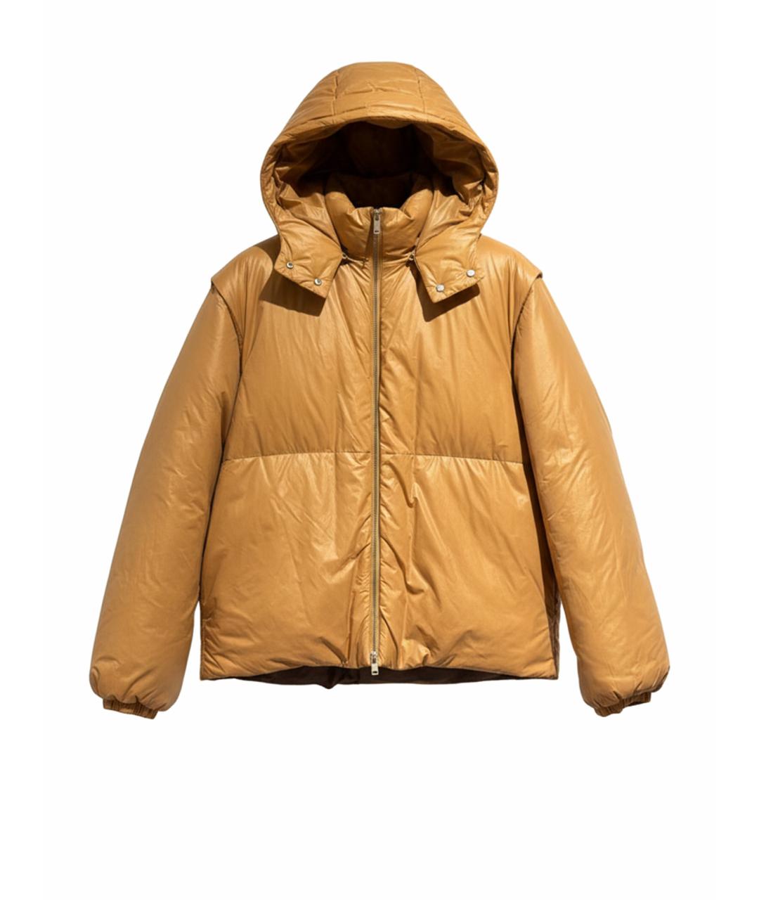 JIL SANDER Бежевый полиэстеровый пуховик, фото 1