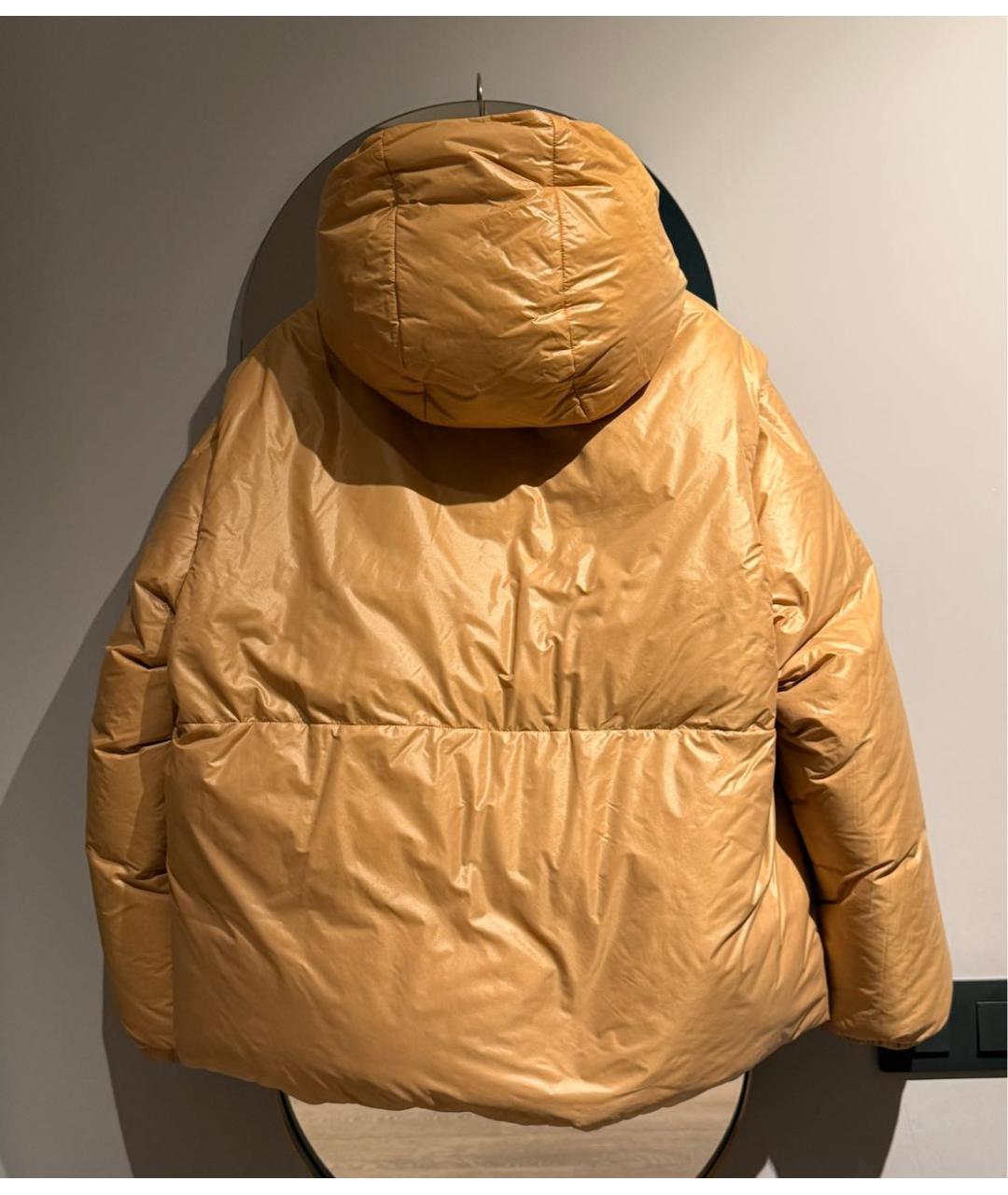 JIL SANDER Бежевый полиэстеровый пуховик, фото 2