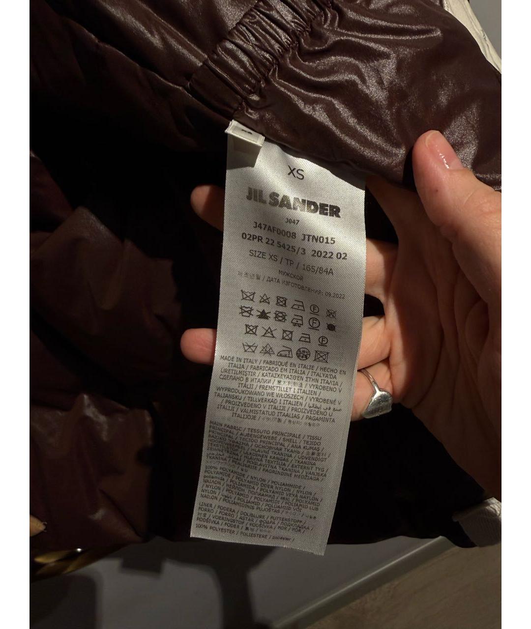 JIL SANDER Бежевый полиэстеровый пуховик, фото 3