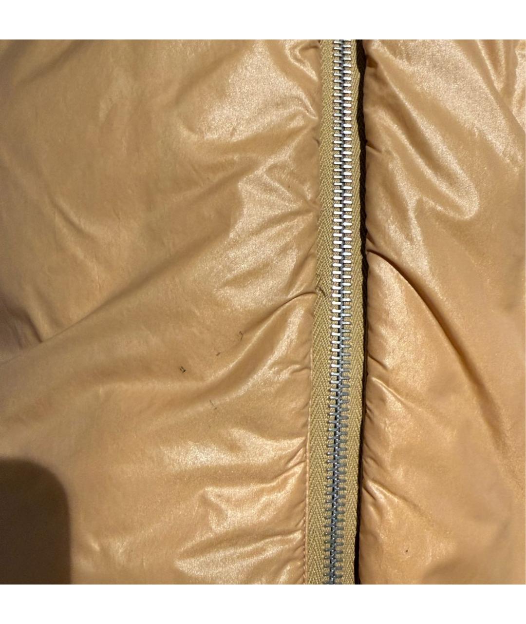 JIL SANDER Бежевый полиэстеровый пуховик, фото 7