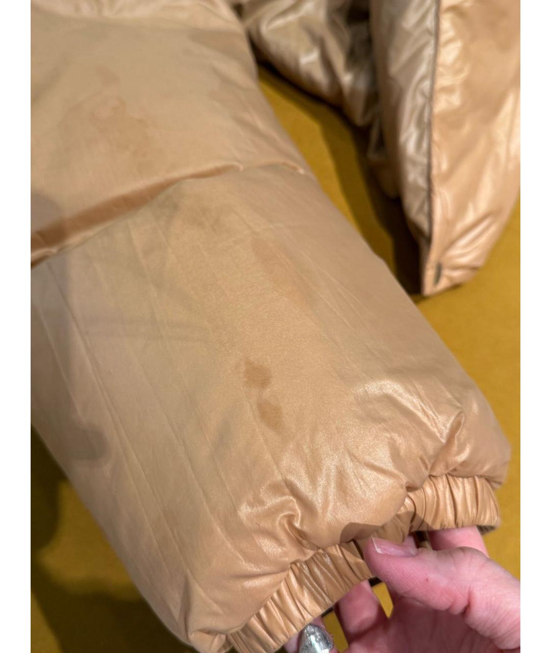 JIL SANDER Бежевый полиэстеровый пуховик, фото 8