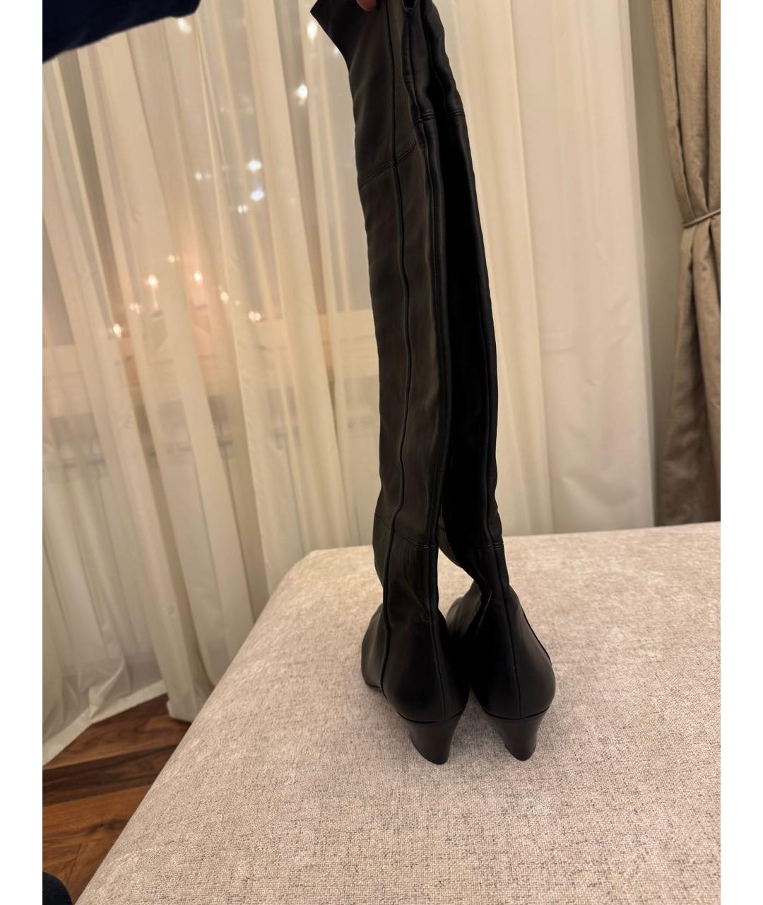 AQUAZZURA Черные кожаные ботфорты, фото 6