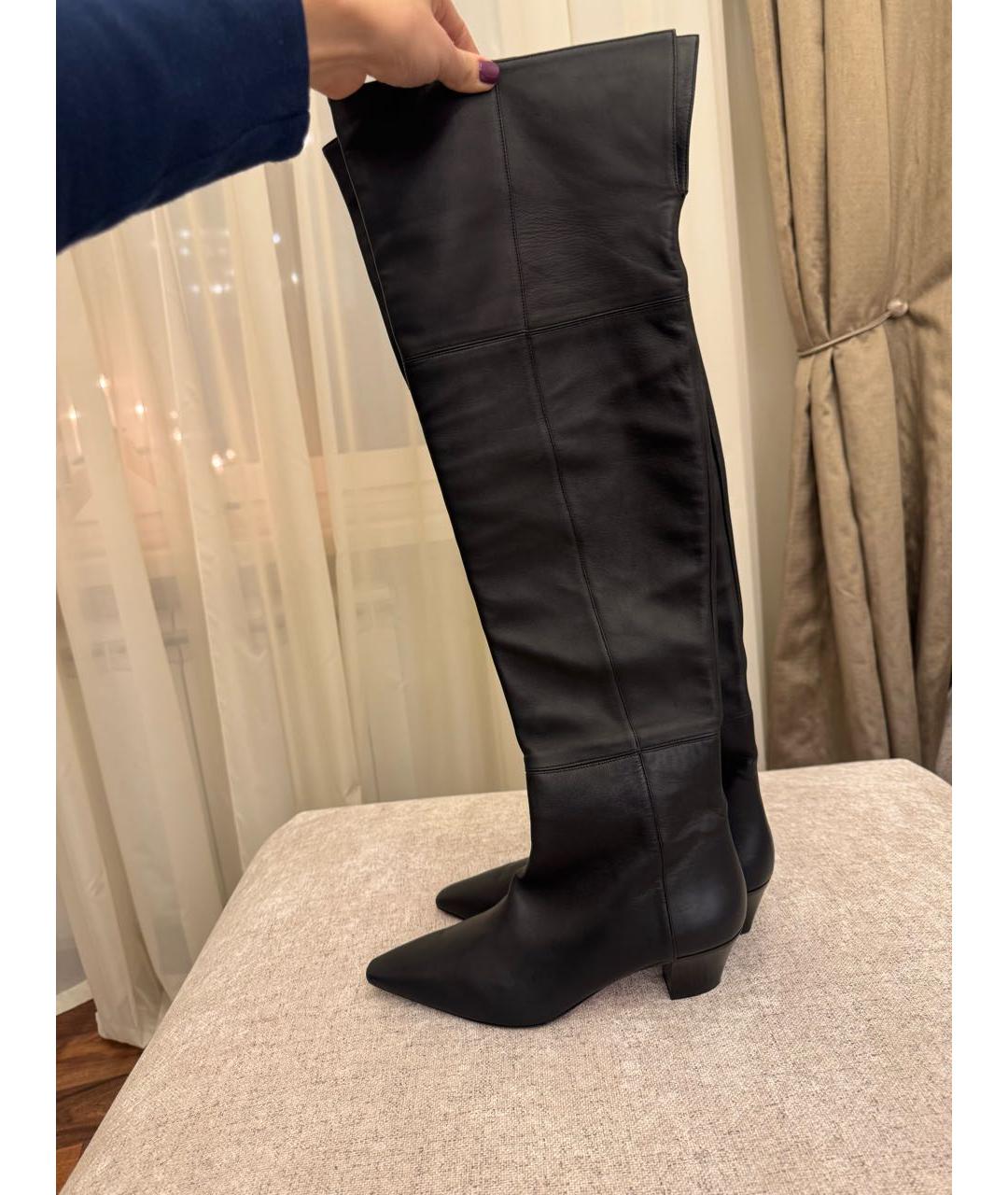 AQUAZZURA Черные кожаные ботфорты, фото 8