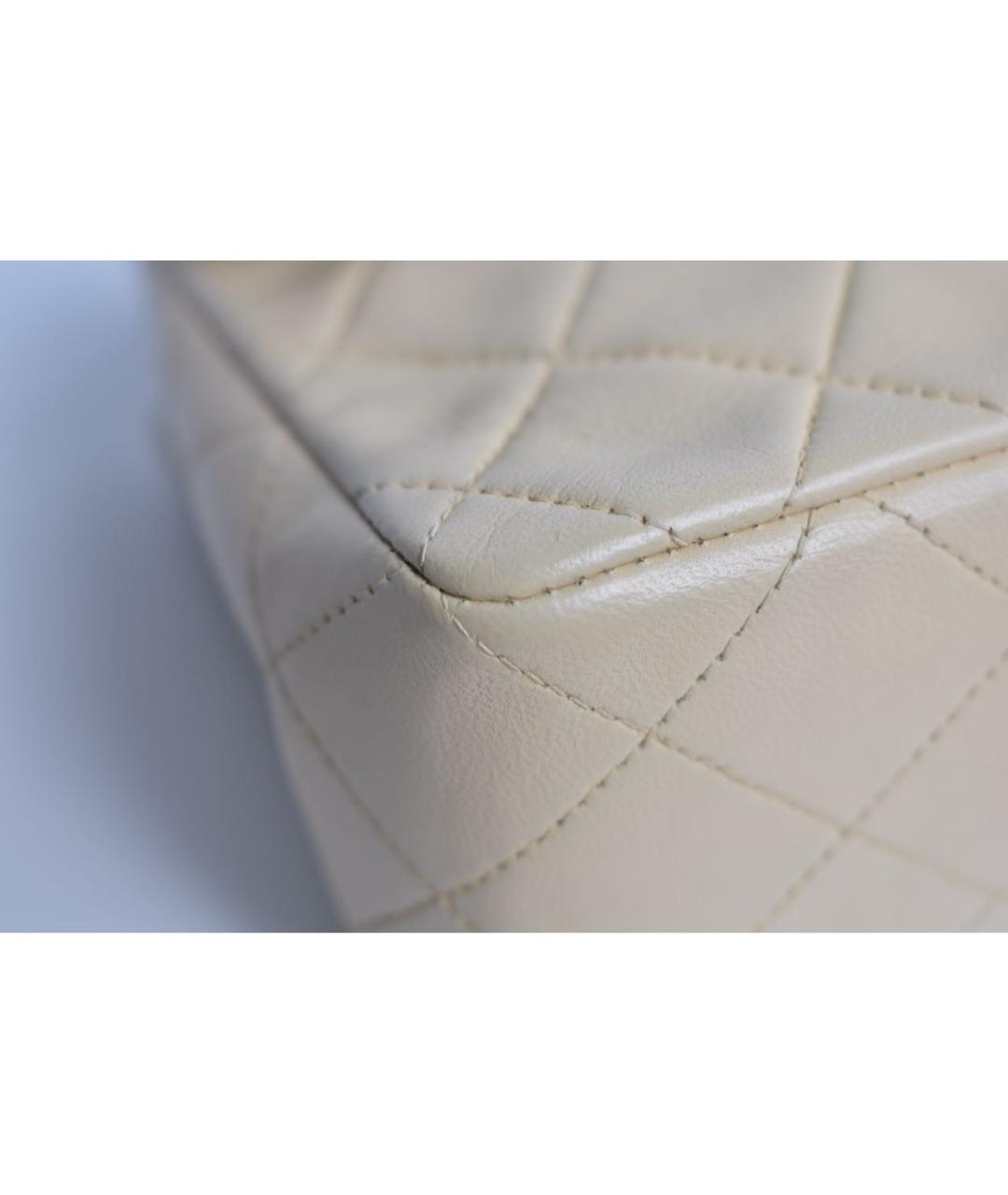 CHANEL Бежевая кожаная сумка через плечо, фото 6