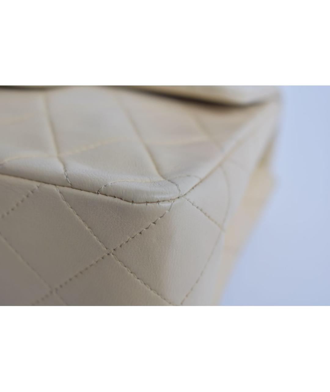 CHANEL Бежевая кожаная сумка через плечо, фото 7