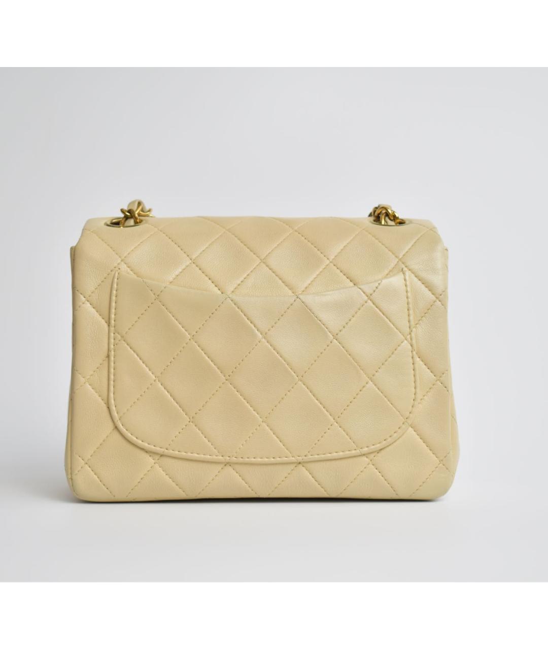 CHANEL Бежевая кожаная сумка через плечо, фото 3