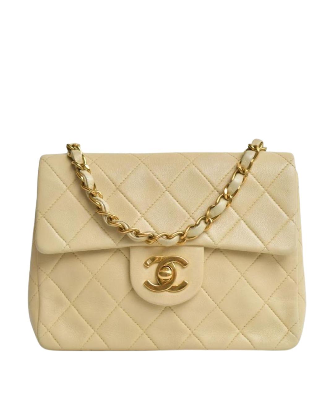 CHANEL Бежевая кожаная сумка через плечо, фото 1