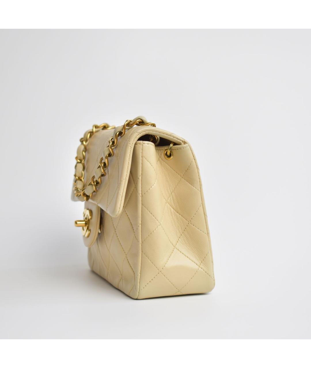 CHANEL Бежевая кожаная сумка через плечо, фото 2
