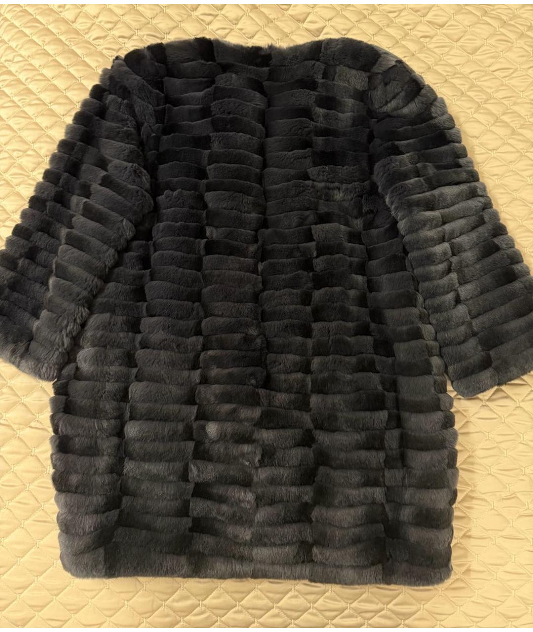 YVES SALOMON Темно-синяя меховая шуба, фото 2