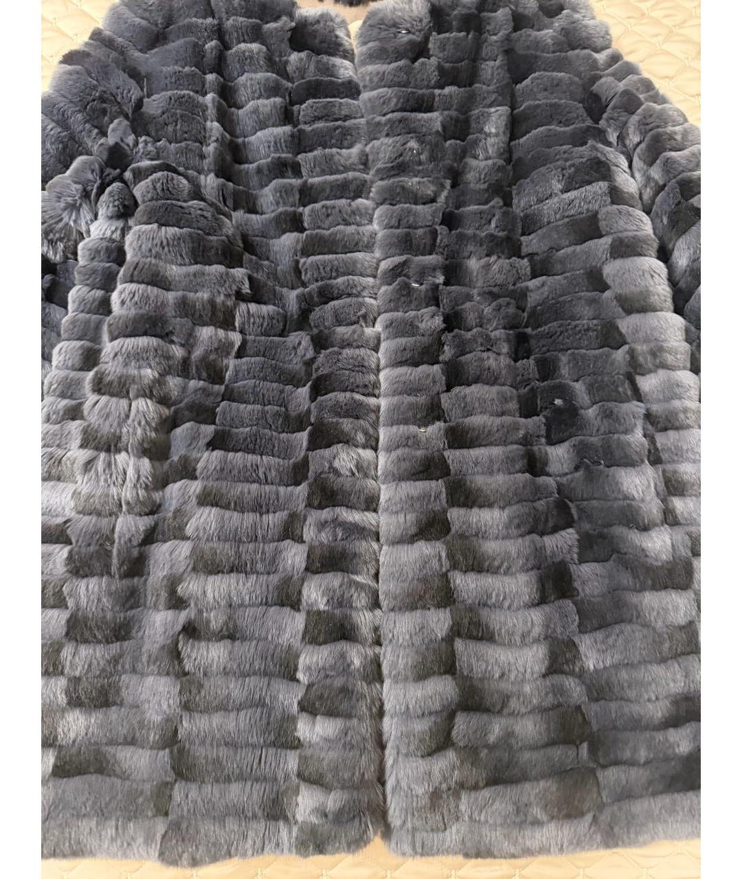 YVES SALOMON Темно-синяя меховая шуба, фото 5