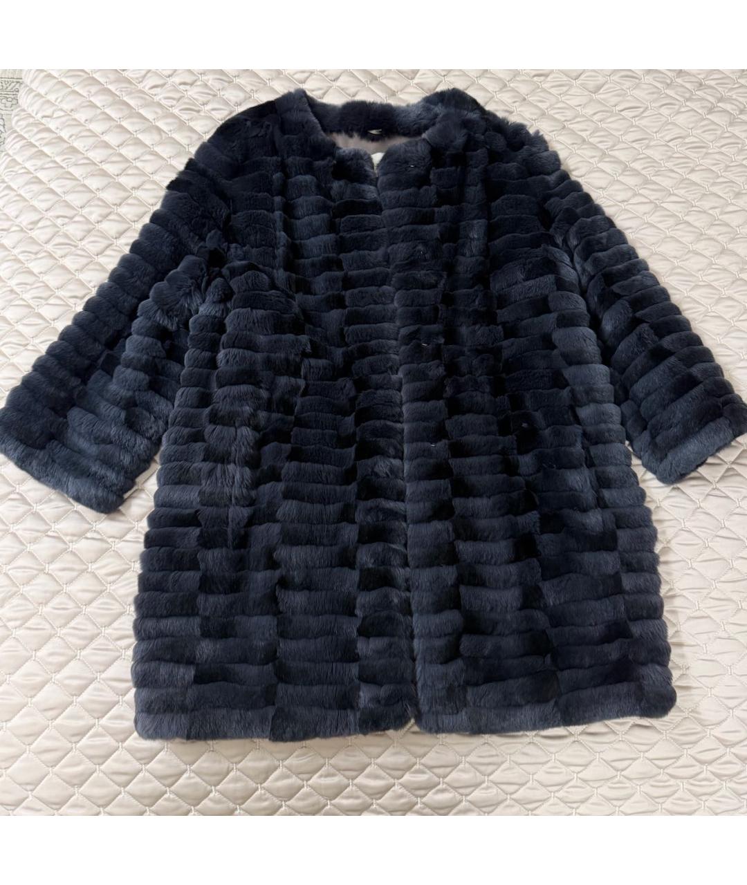 YVES SALOMON Темно-синяя меховая шуба, фото 8