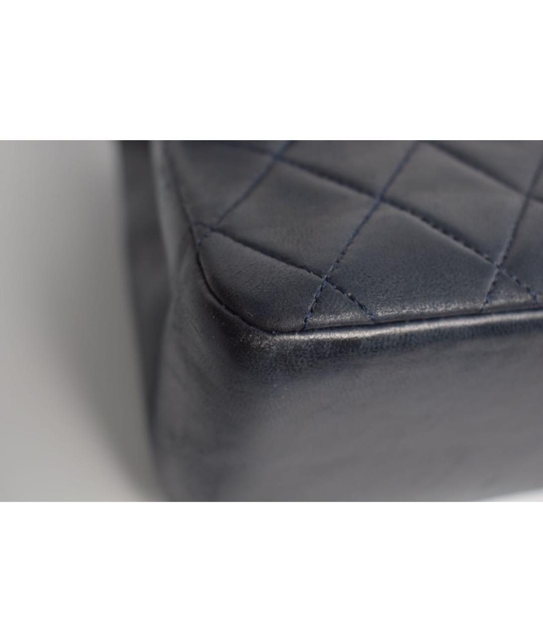 CHANEL Темно-синяя кожаная сумка через плечо, фото 7