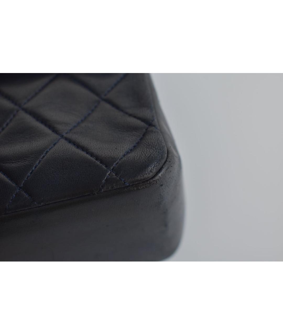 CHANEL Темно-синяя кожаная сумка через плечо, фото 8