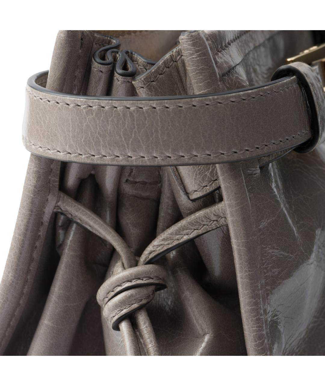 PRADA Серая кожаная сумка через плечо, фото 4