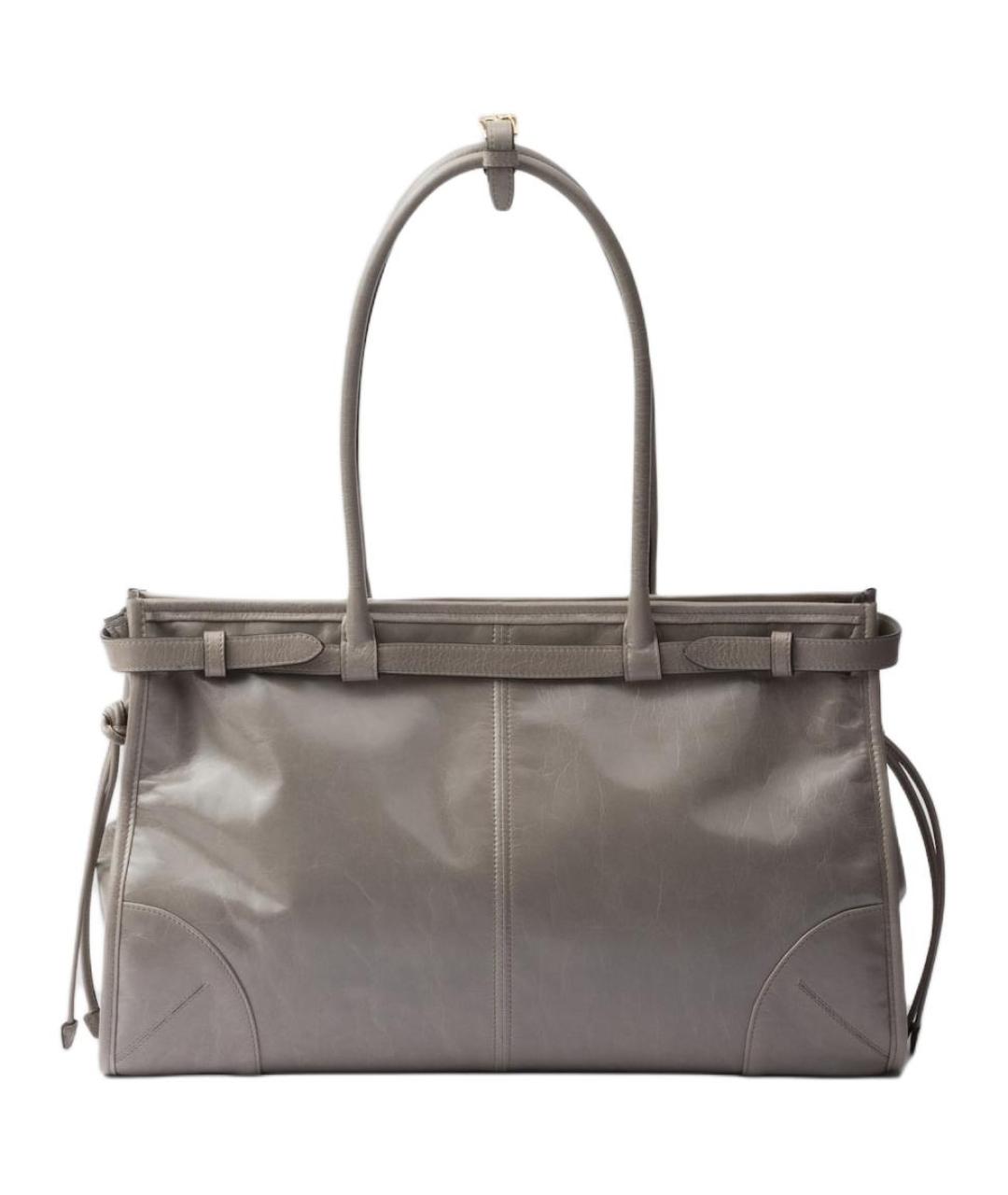 PRADA Серая кожаная сумка через плечо, фото 3