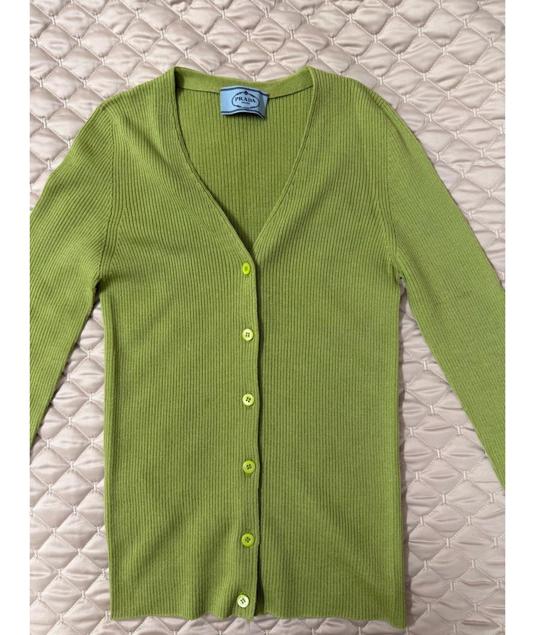 PRADA Зеленый шерстяной джемпер / свитер, фото 3