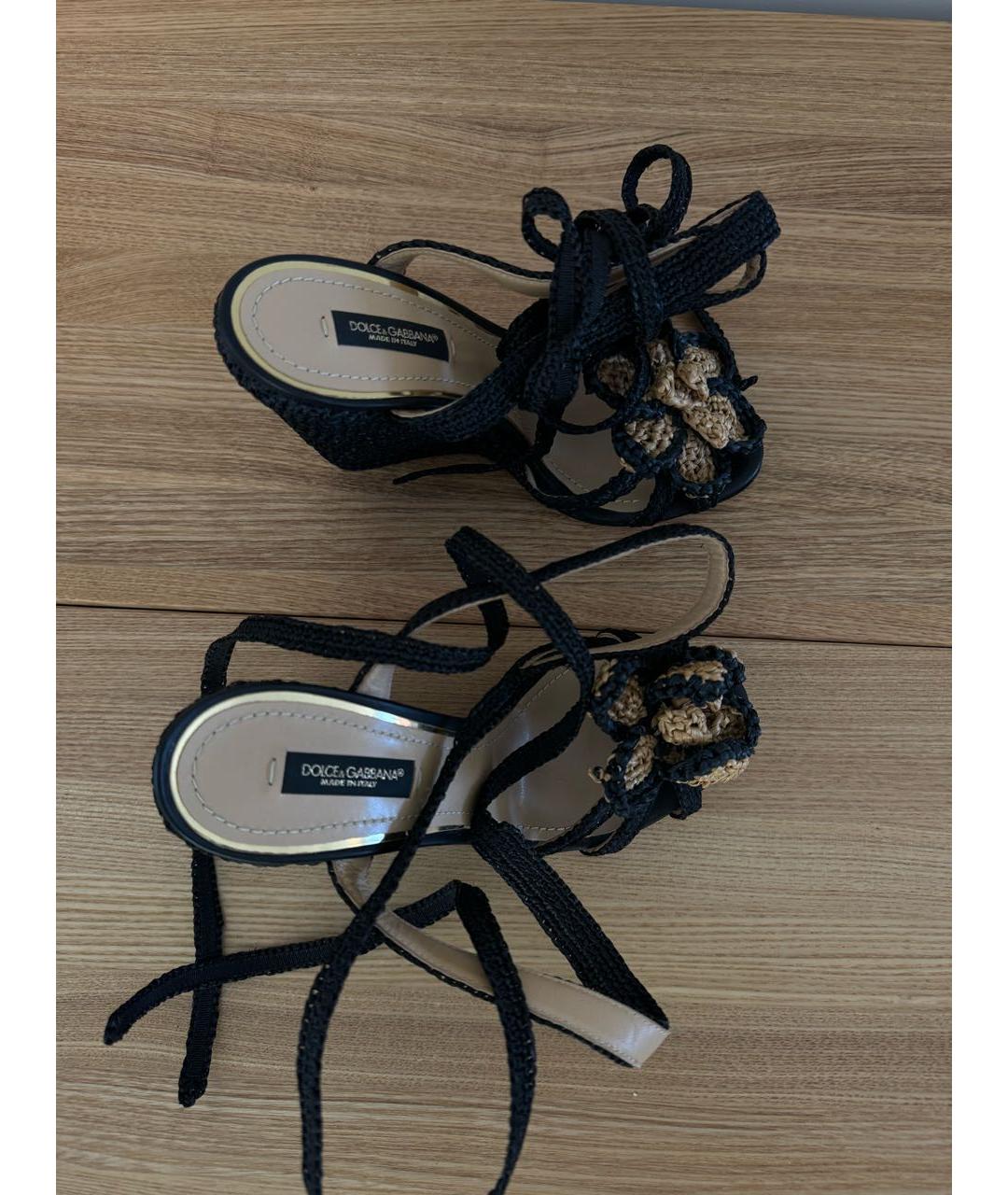 DOLCE&GABBANA Черные босоножки, фото 4