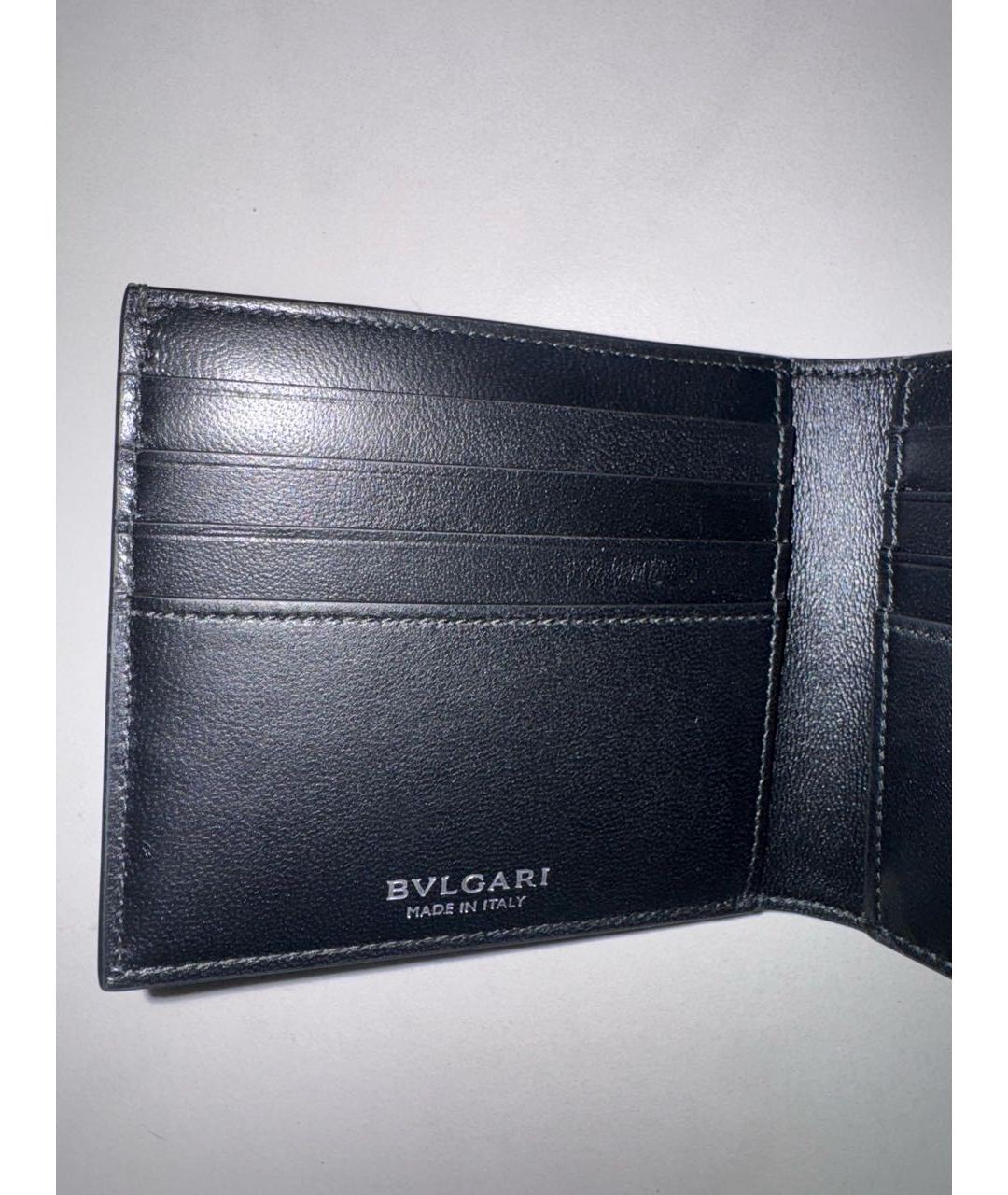 BVLGARI Черный кожаный кошелек, фото 4