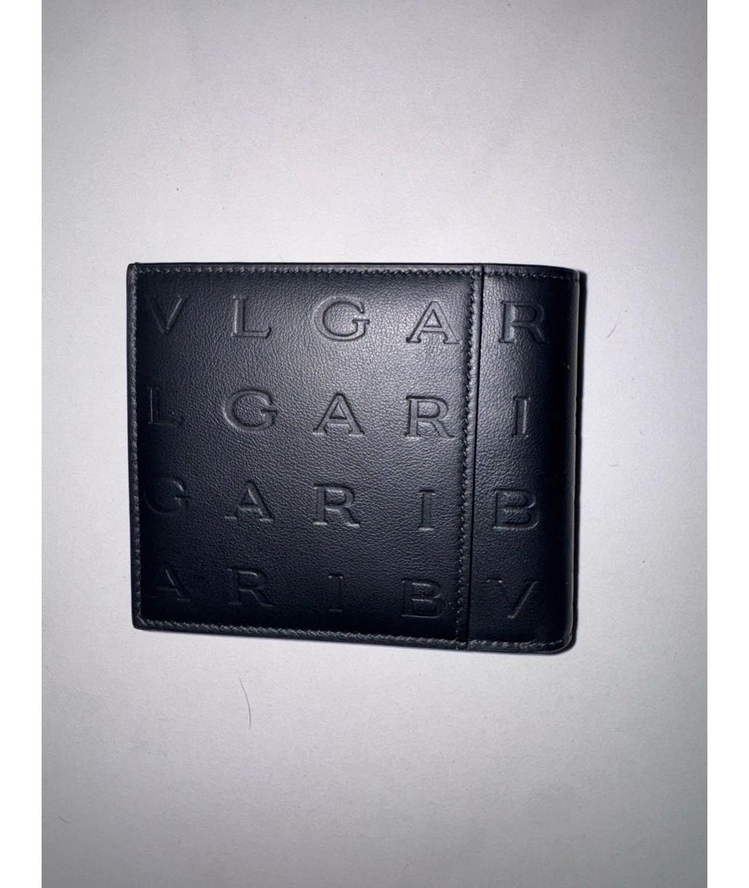 BVLGARI Черный кожаный кошелек, фото 2
