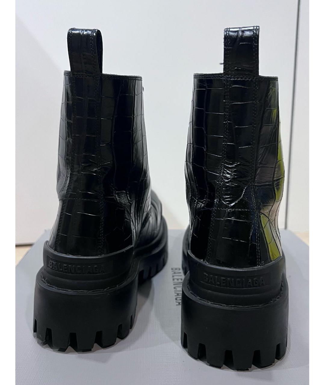 BALENCIAGA Черные кожаные ботинки, фото 3
