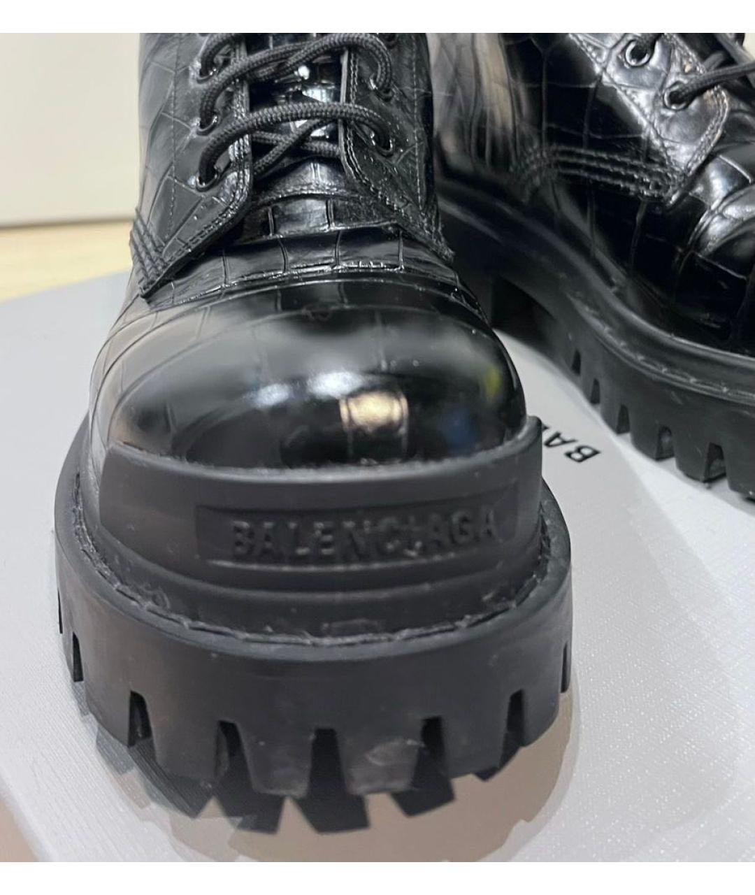 BALENCIAGA Черные кожаные ботинки, фото 6