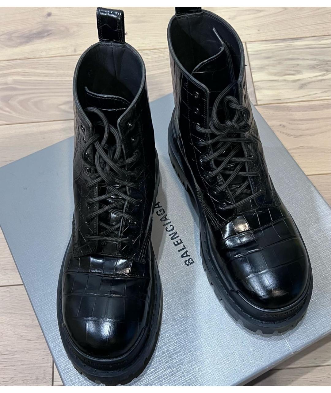 BALENCIAGA Черные кожаные ботинки, фото 7